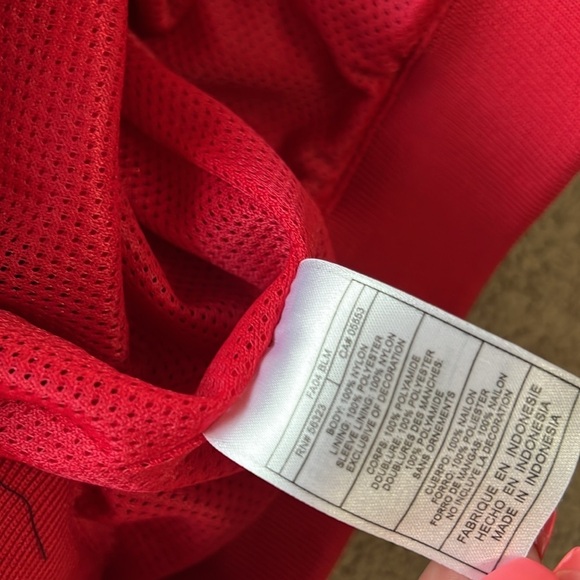 Vintage 90s Nike Center Swoosh Maryland Terrapins Terps Windbreaker Red Black - Picture 5 of 10